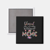 Aimant Mère Béni D'Être Appelée Maman Et Mème Fleur (Recto/Verso)