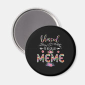 Aimant Mère Béni D'Être Appelée Maman Et Mème Fleur (Recto/Verso)