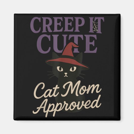 Aimant Mère Chat Horreur Chat Noir Épouvantable Halloween (Devant)