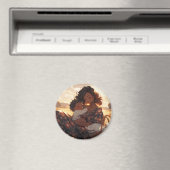 Aimant Mère d'Anime dans la prairie matinale (In Situ (Lave-vaisselle))