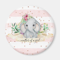 Mère d'une fille - Bébé Eléphant et Fleurs