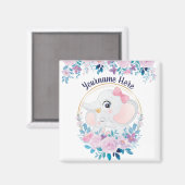 Aimant Mère et bébé Eléphant rose Fleur Flush Wreath (Recto/Verso)