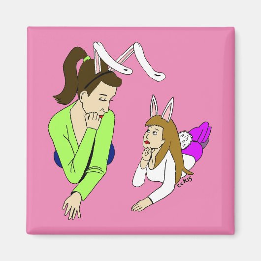 Aimant mère et fille bunnygirls (Devant)