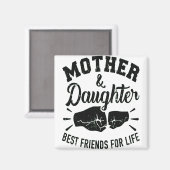 Aimant Mère et fille meilleurs amis à vie maman (Recto/Verso)