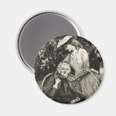 Aimant Mère et fille vintage âgée (Recto/Verso)