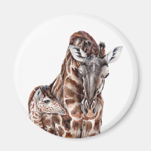 Aimant Mère Giraffe avec Bébé Giraffe (Devant)