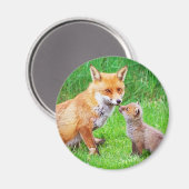 Aimant Mère renard et petit (Recto/Verso)