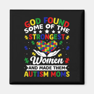 Aimant Mères autistes femmes les plus fortes Puzzle Cœur
