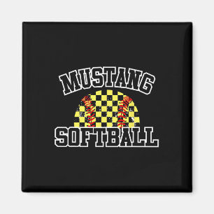 Aimant Mères de softball Mustangs Esprit scolaire Mustang