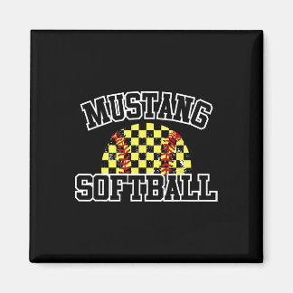 Aimant Mères de softball Mustangs Esprit scolaire Mustang