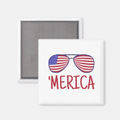 Aimant 'Merica 4 juillet lunettes (Recto/Verso)