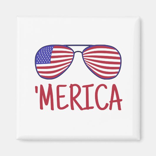 Aimant 'Merica 4 juillet lunettes (Devant)