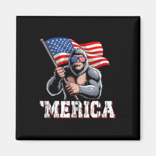 Aimant Merica Bigfoot Drapeau Américain Patriotique Sasqu