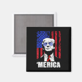 Aimant Merica Trump 4 juillet heureux Trump Drapeau améri (Recto/Verso)