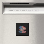 Aimant Merica Trump 4 juillet heureux Trump Drapeau améri (In Situ (Lave-vaisselle))