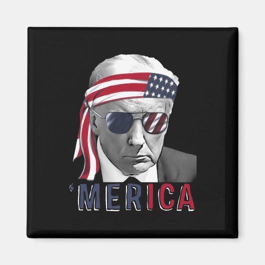 Aimant Merica Trump 4 juillet heureux Trump Drapeau améri (Devant)