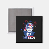 Aimant Merica Trump 4 juillet heureux Trump Drapeau améri (Recto/Verso)