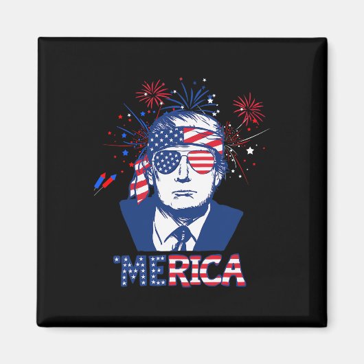 Aimant Merica Trump 4 juillet heureux Trump Drapeau améri (Devant)