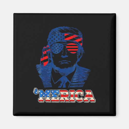 Aimant Merica Trump 4 juillet heureux Trump Drapeau améri (Devant)