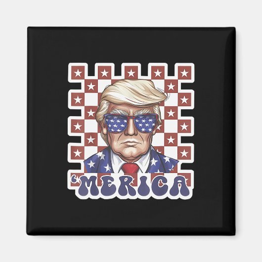 Aimant Merica Trump 4 juillet heureux Trump Drapeau améri (Devant)