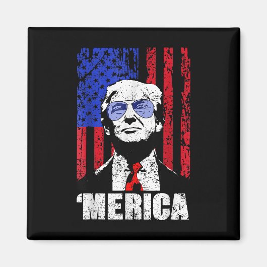 Aimant Merica Trump 4 juillet heureux Trump Drapeau améri (Devant)