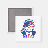 Aimant Merica Trump 4 juillet heureux Trump Drapeau améri (Recto/Verso)
