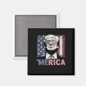 Aimant Merica Trump 4 juillet heureux Trump Drapeau améri (Recto/Verso)