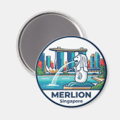 Aimant Merlion Singapour (Recto/Verso)