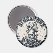 Aimant Merlion Singapour (Recto/Verso)