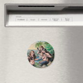 Aimant Mermaid Antique Magie Océan Nautique (In Situ (Lave-vaisselle))