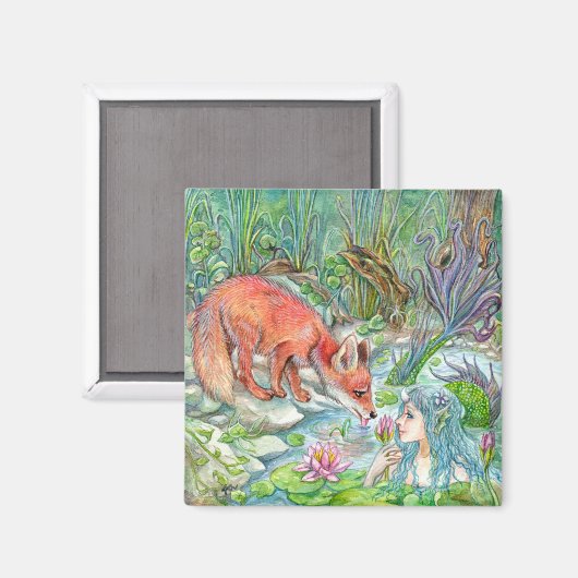 Aimant Mermaid et Fox (Recto/Verso)