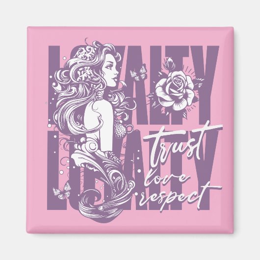 Aimant Mermaid Love Quotes (Devant)