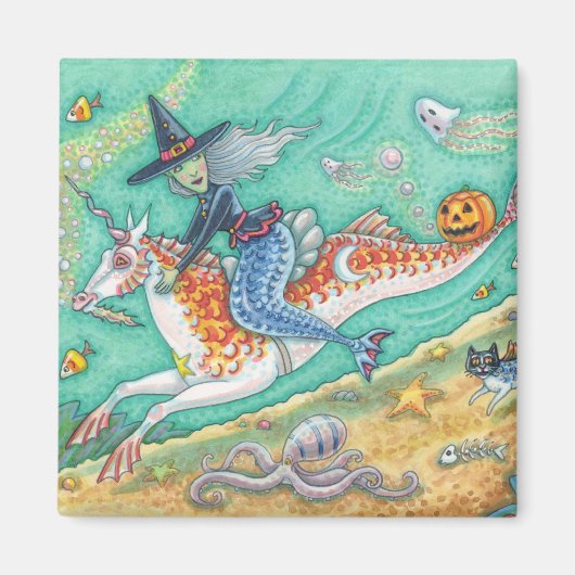 AIMANT MERMAID WITCH, IMAGINAIRE MERHORSE HALLOWEEN MAGNE (Devant)