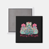 Aimant Merry And Bright Christmas Tree Xmas Tree Family H (Recto/Verso)