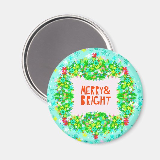 Aimant Merry & Bright Wreath (Recto/Verso)
