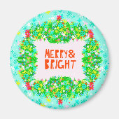 Aimant Merry & Bright Wreath (Devant)