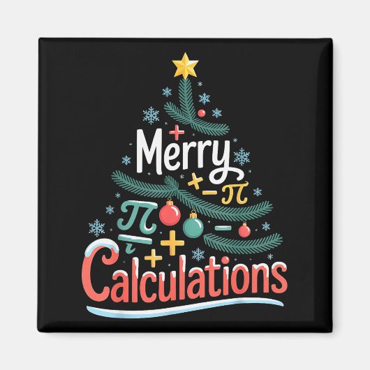 Aimant Merry Calculations Funny Math Teacher Christmas (Devant)