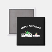 Aimant Merry Christmas - Caravan Camper Rv Trailer Christ (Recto/Verso)