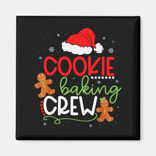 Aimant Merry Christmas Cookie Baking Crew Ginger Santa Pa (Devant)