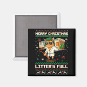 Aimant Merry Christmas Litter's Full Funny Cat Ugly Xmas (Recto/Verso)