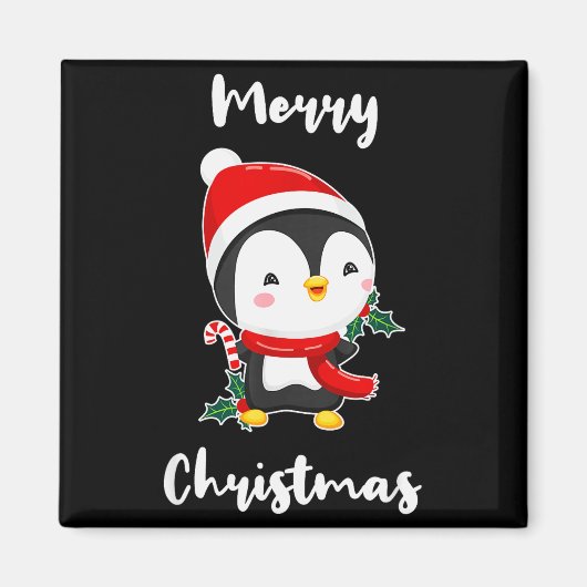 Aimant Merry Christmas Penguin (Devant)