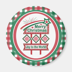 Aimant Merry Christmas Retro Marquee - Joy to the World