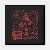 Aimant Merry Christmas Santa Snowman Reindeer Tis The Sea (Devant)