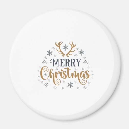 Aimant Merry Christmas Snowflakes (Devant)