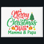 Aimant Merry Christmas with Mamma & Papa-42705<br><div class="desc">Celebrate the joy of Christmas with mamma and papa. Perfect festive family design for gifts,  apparel,  and holiday memories. (You may search for design code 42705 to explore more matching items.).</div>