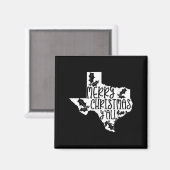 Aimant Merry Christmas Yall Texas Mistletoe White Graphic (Recto/Verso)