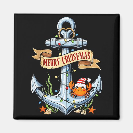 Aimant Merry Cruisemas 2025 Nautical Cruise Christmas Fam (Devant)