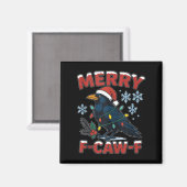 Aimant Merry F-caw-f Raven Funny Meme Crow Christmas Adul (Recto/Verso)