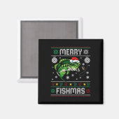Aimant Merry Fishmas Amusants Pêche Pêcheur de poisson Ug (Recto/Verso)