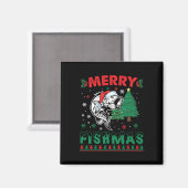 Aimant Merry Fishmas Pêche Papa Pêcheur Pêcheur Noël (Recto/Verso)